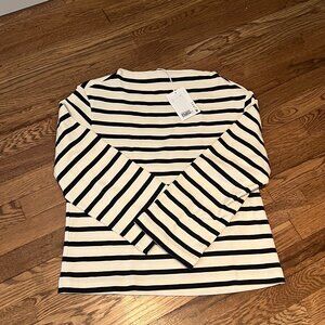 COS STRIPED BOAT-NECK TOP